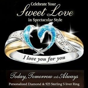 Dolphin silver gold ring